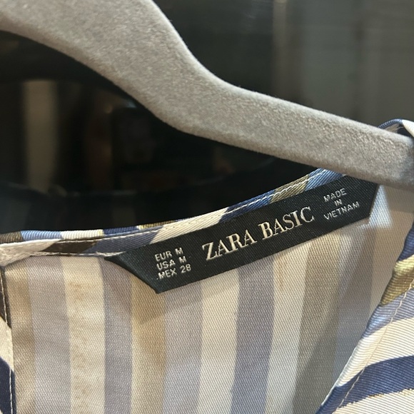 Zara Blue and white Striped Women's Top size M - Picture 2 of 3